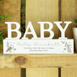 Rackhams Personalised Woodland Wooden Baby Ornament - thumbnail 2