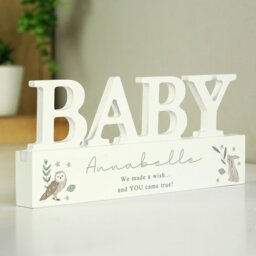 Rackhams Personalised Woodland Wooden Baby Ornament - thumbnail 1