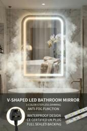Rackhams Anti-fog Bathroom Mirror with RGB LED Light - White - One Size - thumbnail 5