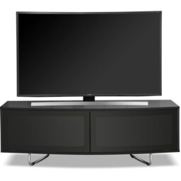 "Rackhams Caru Gloss Black Beam-Thru Remote Friendly Super-Contemporary ""D"" Shape Design 32""-65"" LED/OLED/LCD TV Cabinet" - thumbnail 2