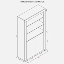 Rackhams Tall Display Cabinet 170cm Grey Gloss Doors – Free LED Lights - Matt Body & Gloss Doors - 170 - Full assembly required. - thumbnail 6