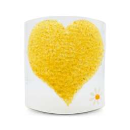 Rackhams Glass Curve – Heart Shape in Yellow (Handmade Decorative Ornament)