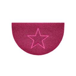 Rackhams Star Embossed Halfmoon Indoor/Sheltered Outdoor Spaghetti Doormat - Pink
