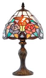Rackhams Humming Bird Tiffany Lamp with Colourful Stained Glass Shade