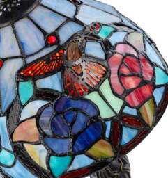 Rackhams Humming Bird Tiffany Lamp with Colourful Stained Glass Shade - thumbnail 4
