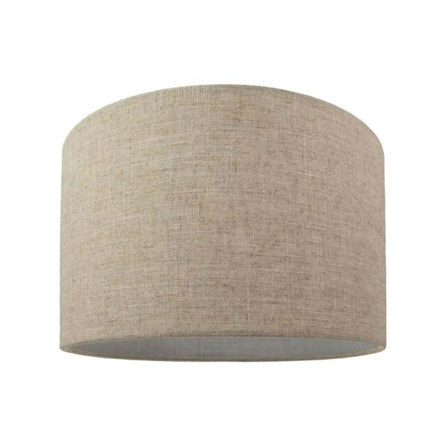"Rackhams Contemporary and Stylish Natural Linen 12"" Lamp Shade in Oatmeal - 30cm Diameter" - image 1