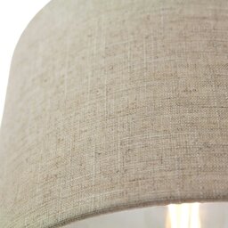 "Rackhams Contemporary and Stylish Natural Linen 12"" Lamp Shade in Oatmeal - 30cm Diameter" - thumbnail 3