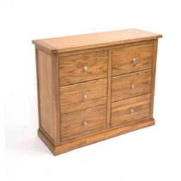 Rackhams Salerno 6 Drawer Chest of Drawers Chrome Knob - Natural - thumbnail 3