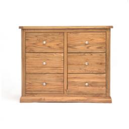 Rackhams Salerno 6 Drawer Chest of Drawers Chrome Knob - Natural - thumbnail 1