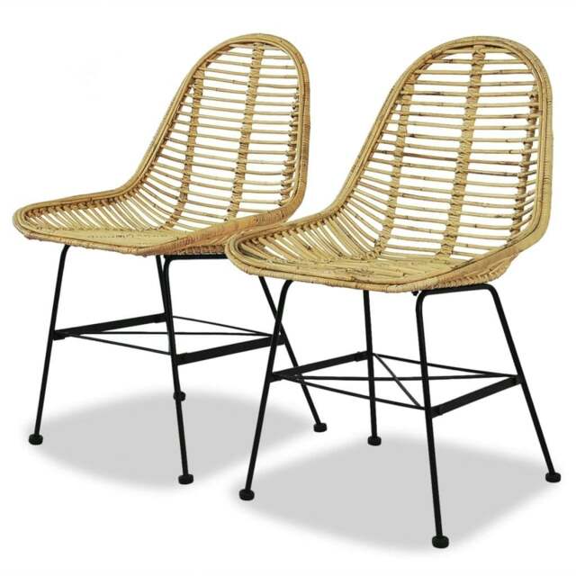 Rackhams Dining Chairs 2 pcs Natural Rattan