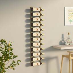 Rackhams Wall Mounted Wine Rack for 12 Bottles Gold Iron - thumbnail 1