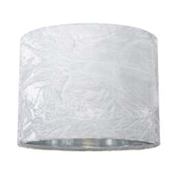"Rackhams Modern White Crushed Velvet 8"" Table/Pendant Lampshade with Shiny Silver Inner"