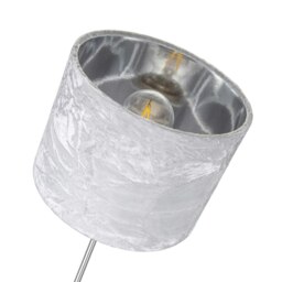 "Rackhams Modern White Crushed Velvet 8"" Table/Pendant Lampshade with Shiny Silver Inner" - thumbnail 3