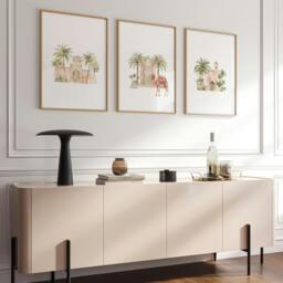 Rackhams Wall Canvas Living Room - Set of 3 Moroccan Inspired Wall art Prints - A2 16.54 x 23.39 in / 42 x 59.4 cm - Matte Museum Quality Art Paper 290 gsm - Oak Frame - thumbnail 2