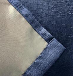 "Rackhams Navy Plain Textured Thermal Room Darkening Energy Saving Pair of Curtains For Bedroom & Living Room - 46"" (117cm) Width x 72"" (183cm) Drop" - thumbnail 4