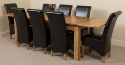 Rackhams Richmond Large Oak Extending Dining Table with Montana Leather Chairs - 6 chairs - Brown - thumbnail 3