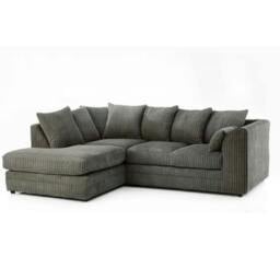 Rackhams Jumbo Cord Left Hand Corner Sofa With FREE footstool - Cream - thumbnail 5