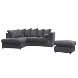 Rackhams Jumbo Cord Left Hand Corner Sofa With FREE footstool - Cream - thumbnail 4