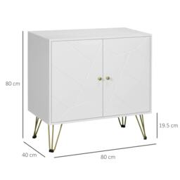 Rackhams Storage Cabinet Slim Sideboard with Golden Hairpin Legs Adjustable Shelves for Living Room Dining Room Hallway White - thumbnail 3