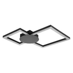 Rackhams Miles Double Square Integrated LED Ceiling Light - Brushed Brass - thumbnail 4