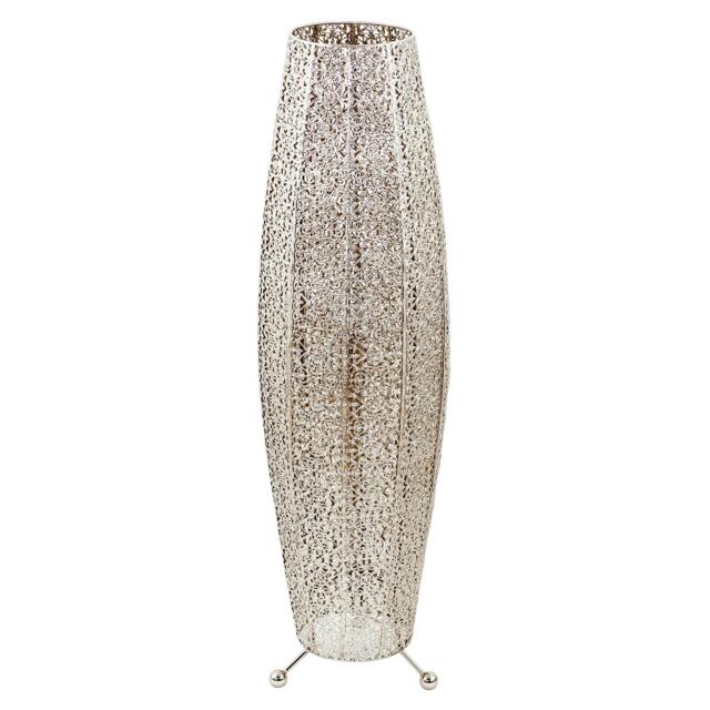 Rackhams Traditional and Ornate Floral Moroccan Floor Lamp in Polished Silver - image 1