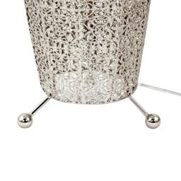 Rackhams Traditional and Ornate Floral Moroccan Floor Lamp in Polished Silver - thumbnail 6