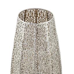 Rackhams Traditional and Ornate Floral Moroccan Floor Lamp in Polished Silver - thumbnail 4