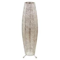 Rackhams Traditional and Ornate Floral Moroccan Floor Lamp in Polished Silver - thumbnail 1