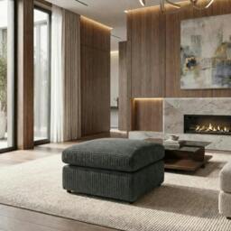 Rackhams Amara Living Room Furniture Range - Black & Grey - Foot Stool