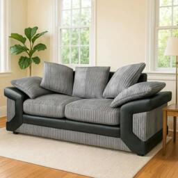 Rackhams Amara Living Room Furniture Range - Black & Grey - Foot Stool - thumbnail 2