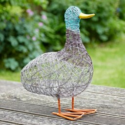 Rackhams Patka the Fat Duck Wire Garden Ornament - Metal - thumbnail 1