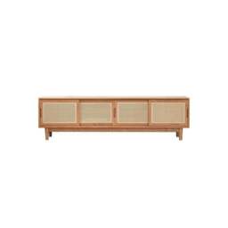 Rackhams Randal Cane TV Stand, Natural Rattan & Wood - thumbnail 2