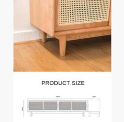 Rackhams Randal Cane TV Stand, Natural Rattan & Wood - thumbnail 5