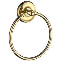 Rackhams Polished Brass Towel Ring (W) 15.5cm Wall Mounted with Concealed Screws Bathroom Towel Holder