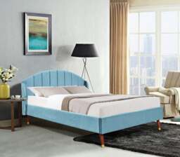 Rackhams Athens Winged Plush Velvet Fabric Bed Frame - A Luxurious and Sophisticated Statement Piece for Your Bedroom - Teal - King - thumbnail 1