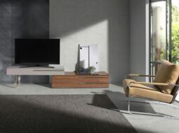 Rackhams Beige Wood, Walnut and Chrome Plated Steel TV Unit 3081 - thumbnail 3