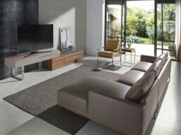 Rackhams Beige Wood, Walnut and Chrome Plated Steel TV Unit 3081 - thumbnail 4
