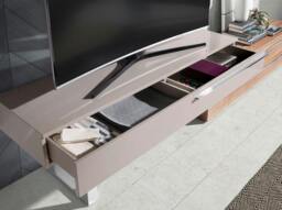 Rackhams Beige Wood, Walnut and Chrome Plated Steel TV Unit 3081 - thumbnail 5
