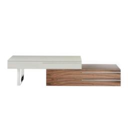 Rackhams Beige Wood, Walnut and Chrome Plated Steel TV Unit 3081 - thumbnail 2