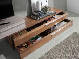 Rackhams Beige Wood, Walnut and Chrome Plated Steel TV Unit 3081 - thumbnail 6