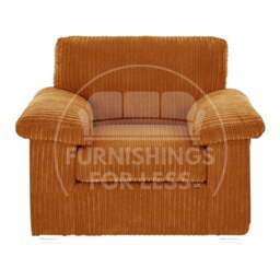 Rackhams Delta Full Jumbo Cord Single Seater Armchair - Orange - thumbnail 1