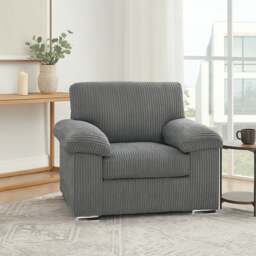 Rackhams Delta Full Jumbo Cord Single Seater Armchair - Orange - thumbnail 2