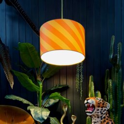 "Rackhams Marmalade Helter Skelter Velvet Lampshades - 70cm diameter x 25cm height / 27"" x 10""" - thumbnail 3