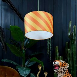 "Rackhams Marmalade Helter Skelter Velvet Lampshades - 70cm diameter x 25cm height / 27"" x 10""" - thumbnail 2