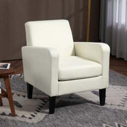 Rackhams Modern Armchair Accent w/ Rubber Wood Legs Bedroom - Light Grey - thumbnail 2