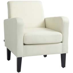 Rackhams Modern Armchair Accent w/ Rubber Wood Legs Bedroom - Light Grey - thumbnail 3