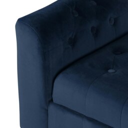 Rackhams Oxford Storage Ottoman Bench - Ink Navy Velvet Upholstery with flip lid - Ink Navy - thumbnail 4