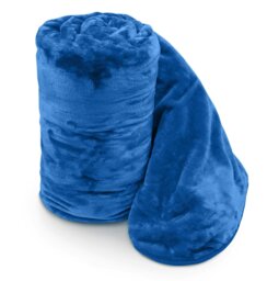 Rackhams Faux Mink Thick Heavy Blanket - 200cm x 240cm - Blue