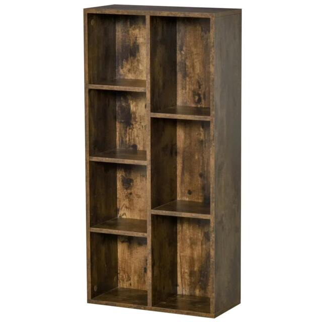 Rackhams Seven-Cube Bookcase - Rustic Brown Wood Effect - image 1