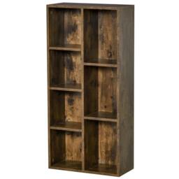 Rackhams Seven-Cube Bookcase - Rustic Brown Wood Effect - thumbnail 1